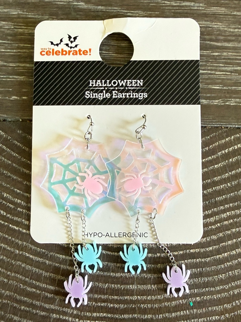 NWT Way to Celebrate it! halloween spider Earrings